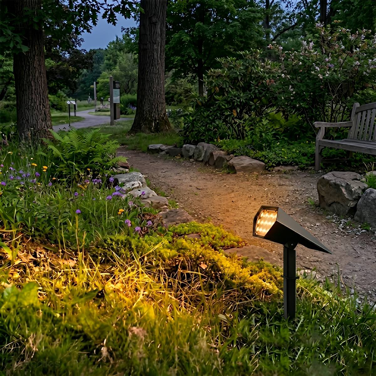 Solar Tuinspot Modern met Instelbare Hoek en RGB of Warm Wit Licht