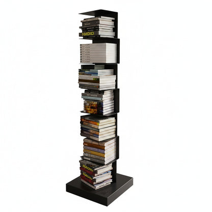 Staande Boekenkast Metaal met Zwevende Planken en Verticale Toren