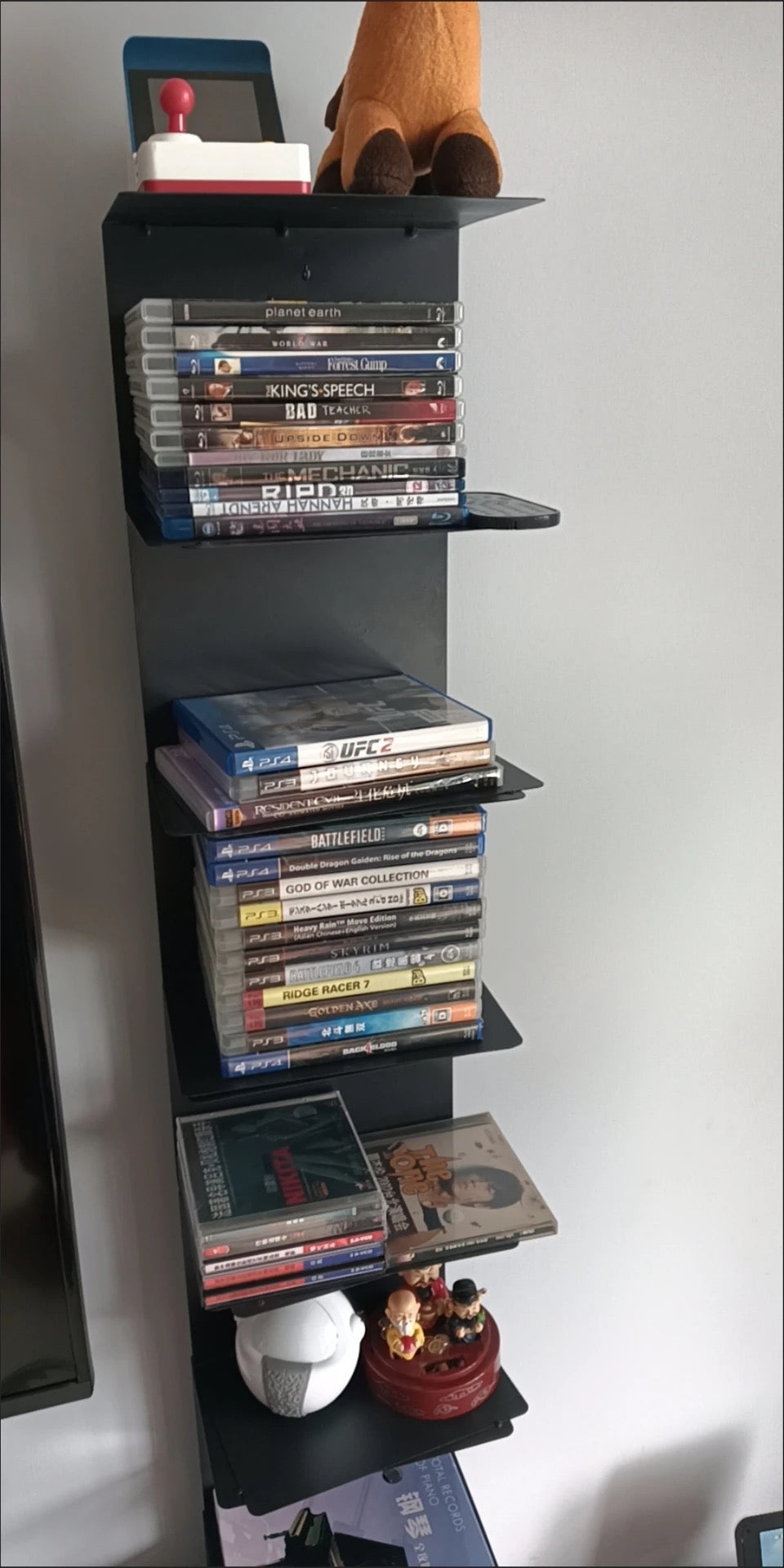 Staande Boekenkast Metaal met Zwevende Planken en Verticale Toren