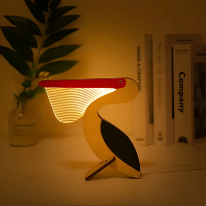 Tafellamp Dier met LED Verlichting en Houten Decoratie Scandinavisch