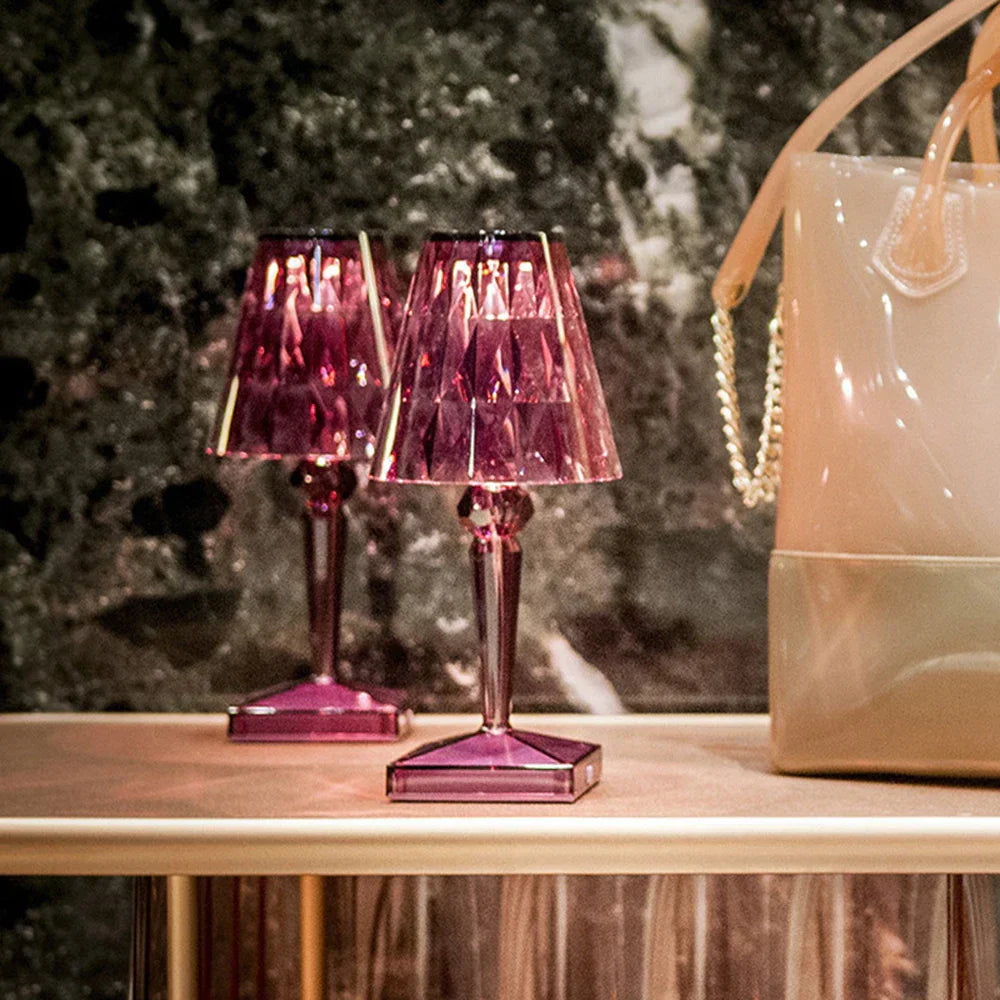 Tafellamp Kristal Design met LED Verlichting en Draadloos Opladen