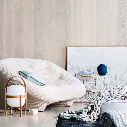 Tafellamp Lantaarn Scandinavisch met Glazen Bol en Houten Frame