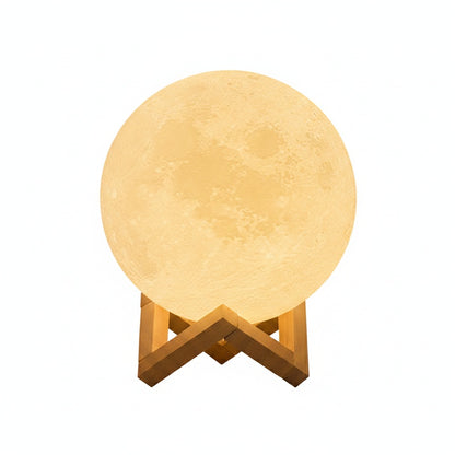 Tafellamp Maanlamp met Houten Standaard en Touch Bediening