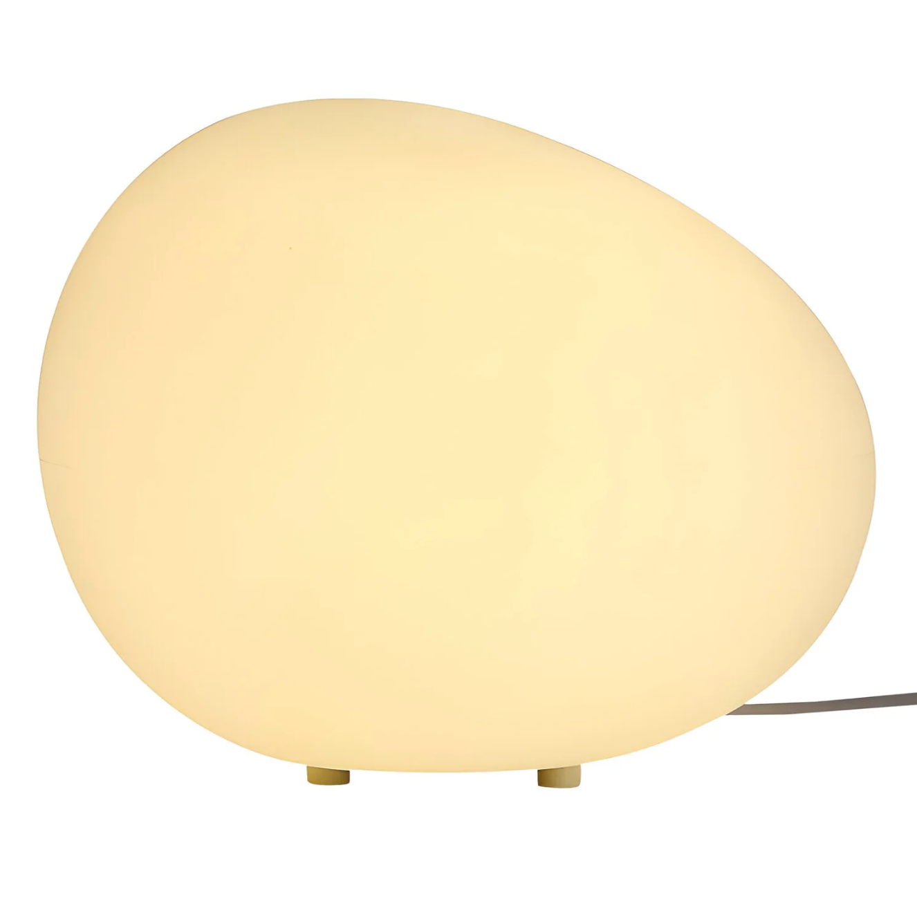 Tafellamp Minimalistisch met Organische Kiezelvorm en Frosted Glas