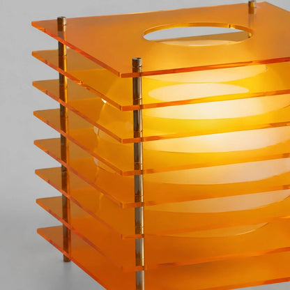 Tafellamp Modern met Gestapelde Acryl Lamellen en Bolvormige LED