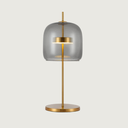 Tafellamp Modern met Glazen Kap en Gouden Voet