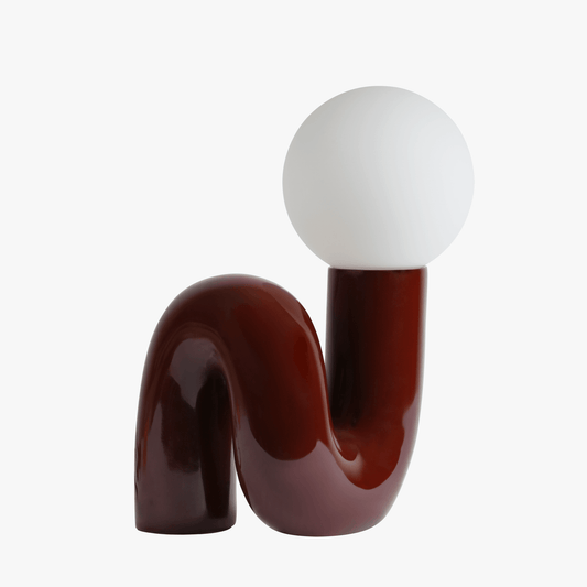 Tafellamp Modern met Sculptuur Voet en Ronde Glazen Bol