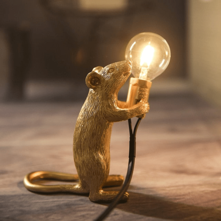 Tafellamp Muis met Gloeilamp Decoratief voor Tafel of Kast