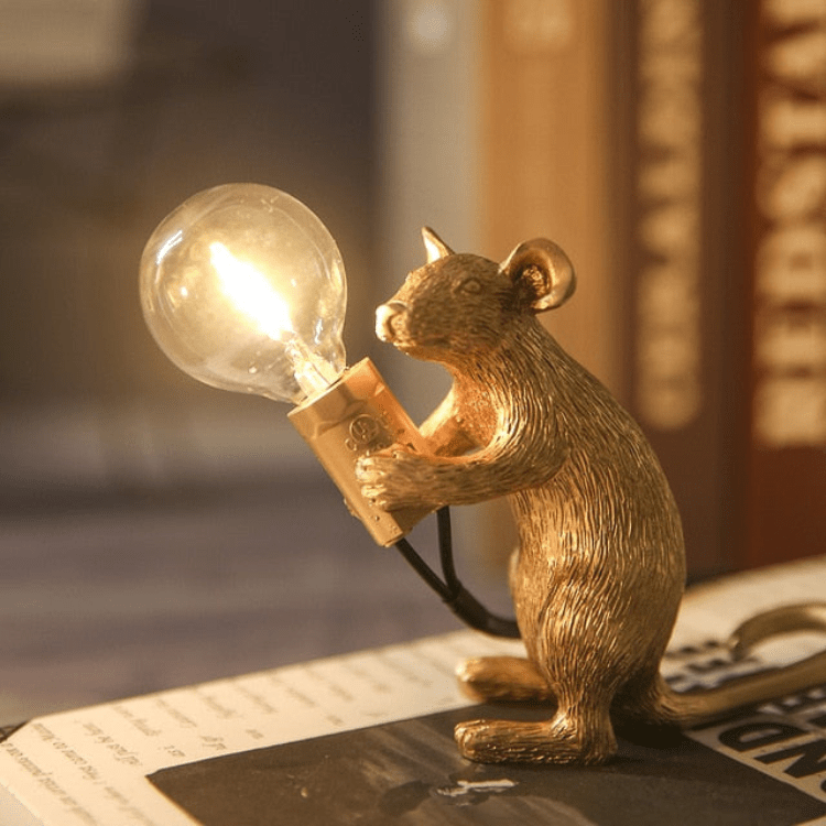 Tafellamp Muis met Gloeilamp Decoratief voor Tafel of Kast