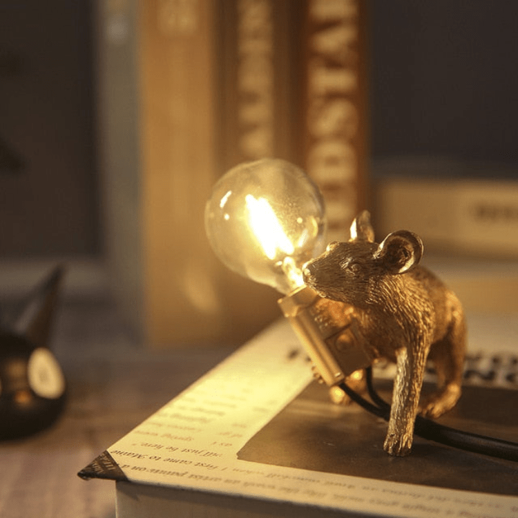 Tafellamp Muis met Gloeilamp Decoratief voor Tafel of Kast