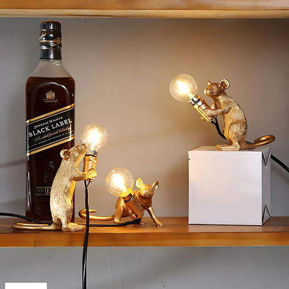 Tafellamp Muis met Gloeilamp Decoratief voor Tafel of Kast