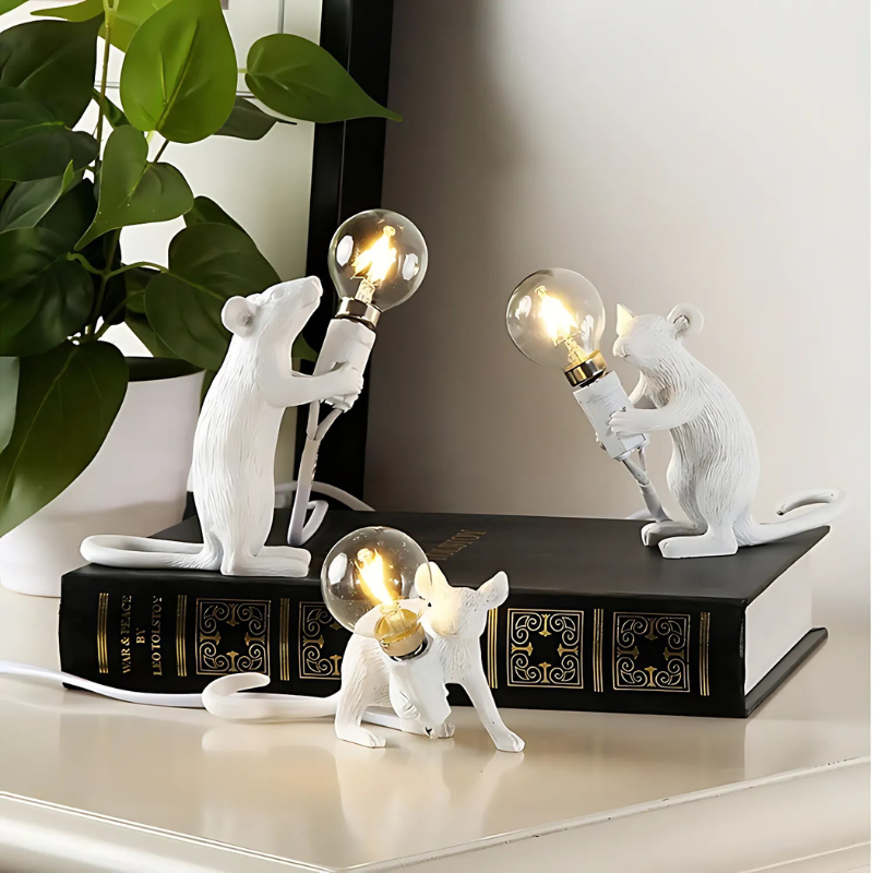 Tafellamp Muis met Gloeilamp Decoratief voor Tafel of Kast