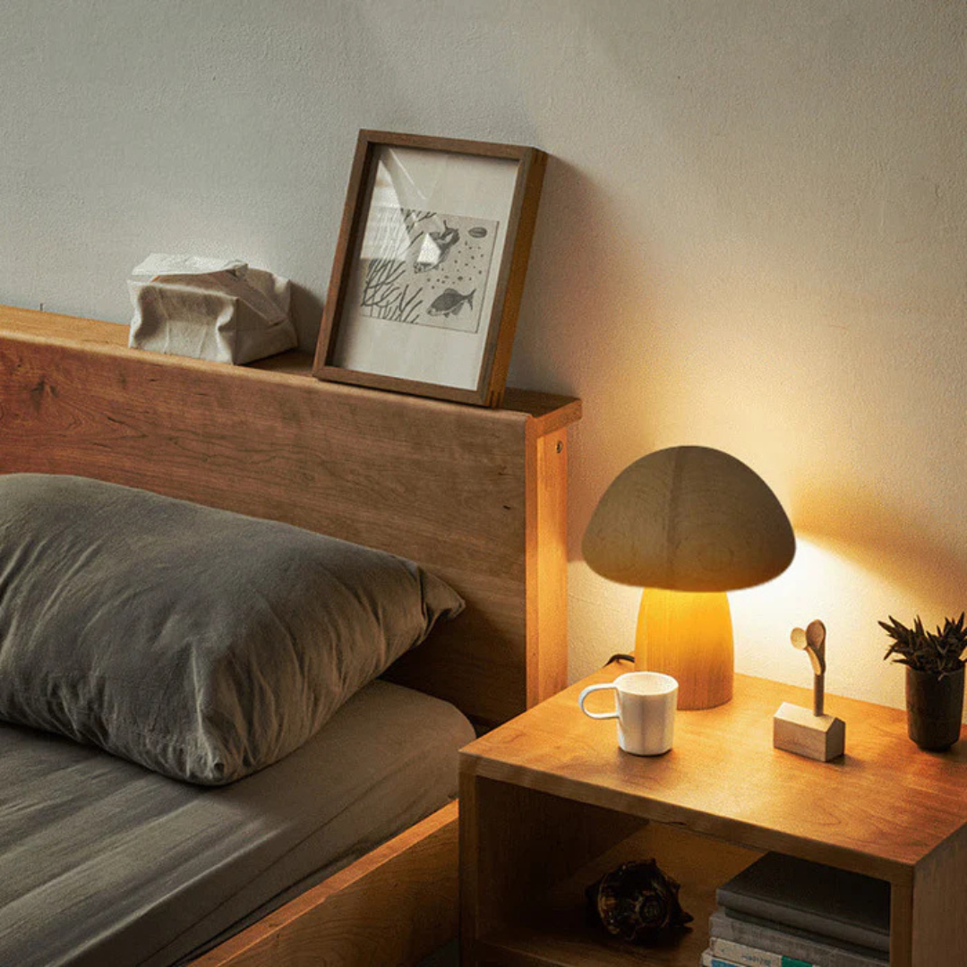 Tafellamp Paddenstoel Scandinavisch met Touch Bediening en Oplaadbare Batterij