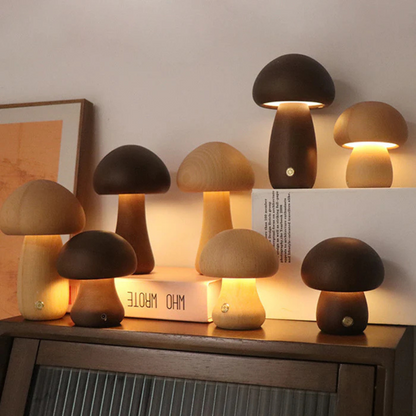 Tafellamp Paddenstoel Scandinavisch met Touch Bediening en Oplaadbare Batterij