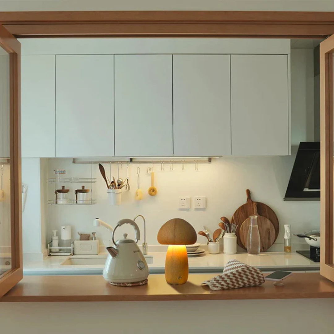 Tafellamp Paddenstoel Scandinavisch met Touch Bediening en Oplaadbare Batterij