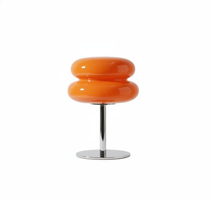 Tafellamp Retro met Glazen Bubble Kap en Chroom Voet