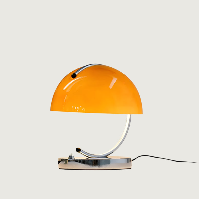 Tafellamp Retro met Koepelkap en Chroom Voet