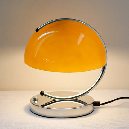 Tafellamp Retro met Koepelkap en Chroom Voet
