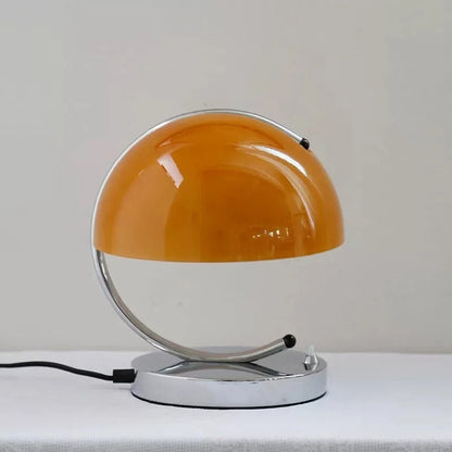Tafellamp Retro met Koepelkap en Chroom Voet