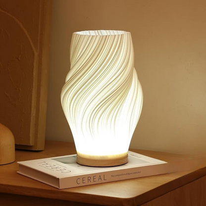 Tafellamp Scandinavisch met Golvende Kap en Dimbare LED Verlichting