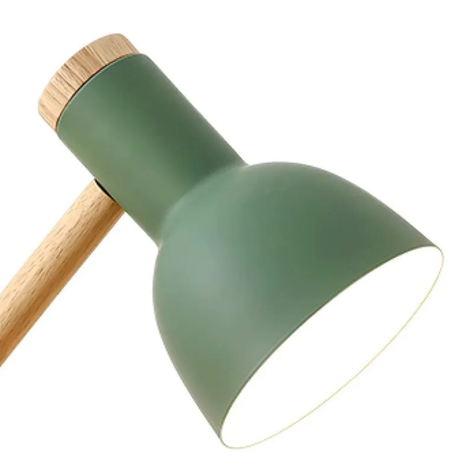 Tafellamp Scandinavisch met Verstelbare Kap en Houten Arm