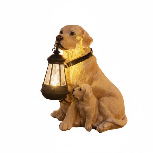 Tuinbeeld Hond met Zonne-energie Lantaarn voor Buiten
