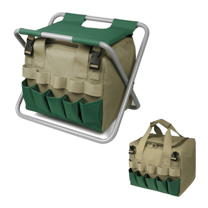 Tuingereedschap Set met Opvouwbare Kruk en Gereedschapstas