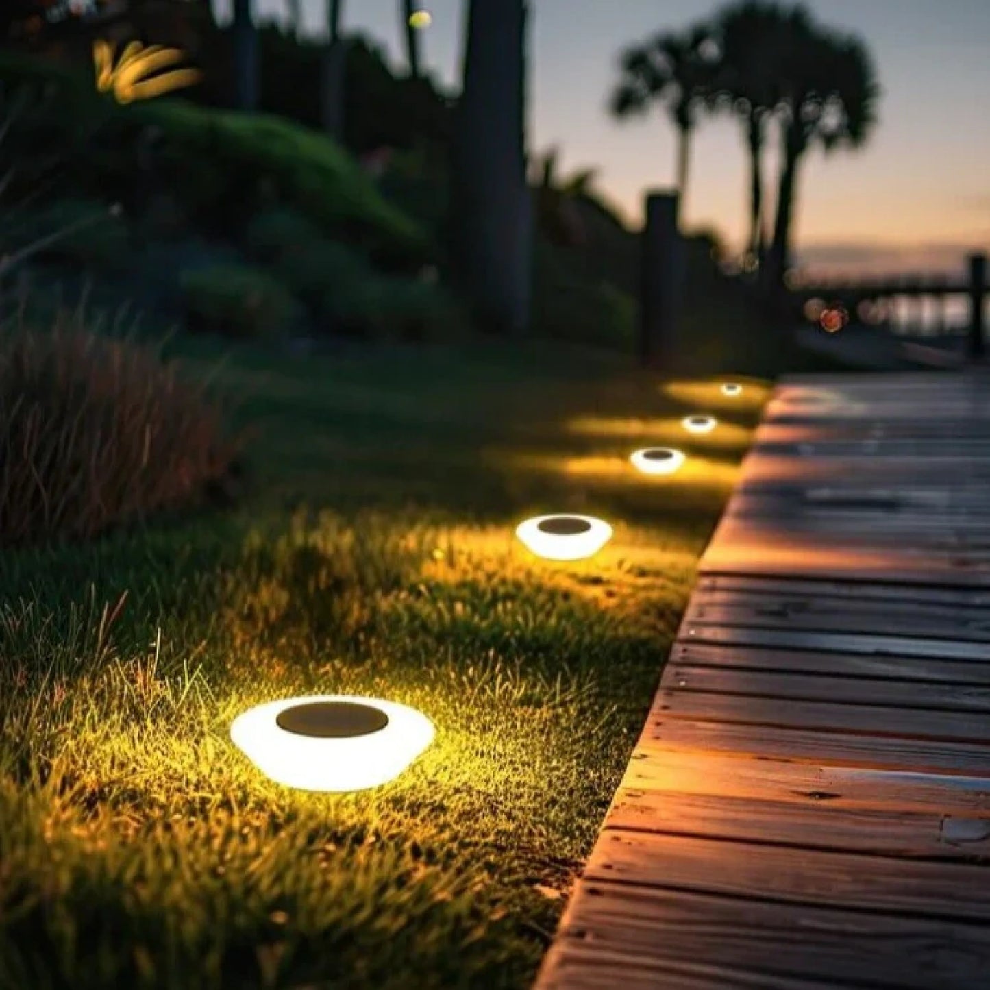 Tuinlamp Grondspot Solarlamp LED met Automatische Sensor voor Tuin en Pad