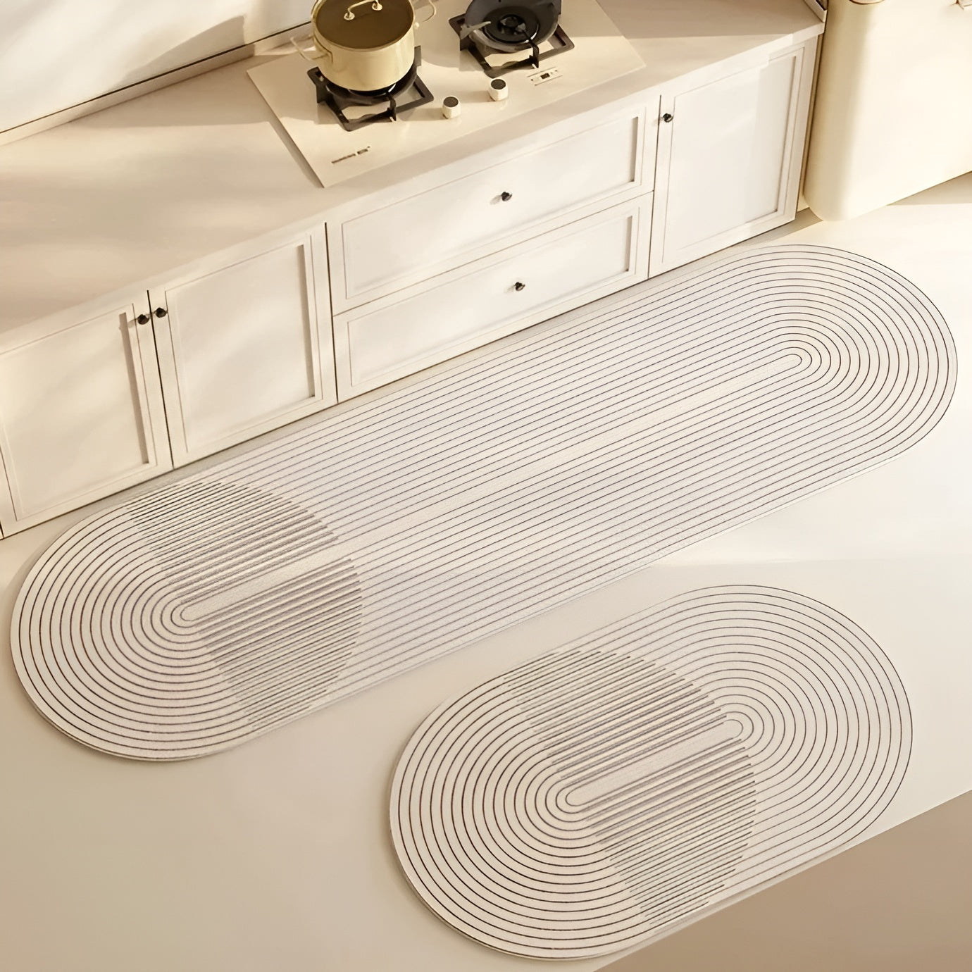 Vloerkleed Loper Antislip met Geometrisch Streeppatroon voor Hal en Keuken