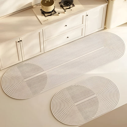Vloerkleed Loper Antislip met Geometrisch Streeppatroon voor Hal en Keuken