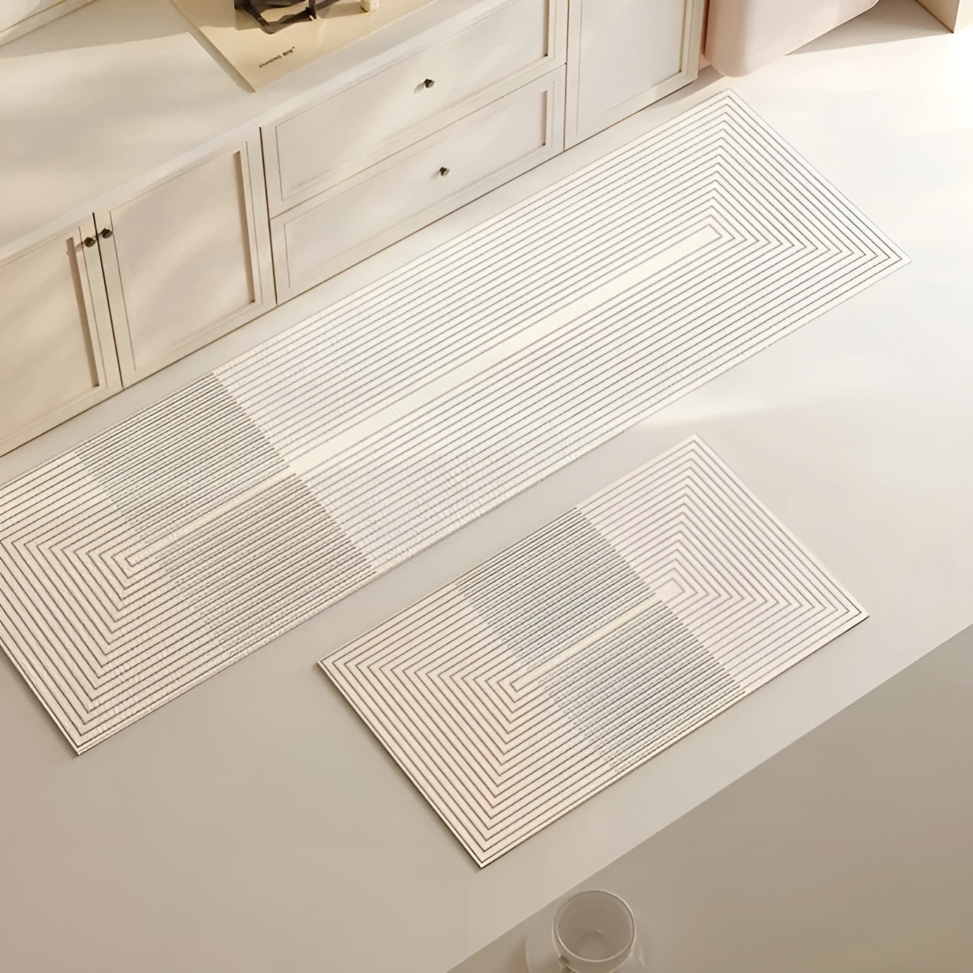 Vloerkleed Loper Antislip met Geometrisch Streeppatroon voor Hal en Keuken