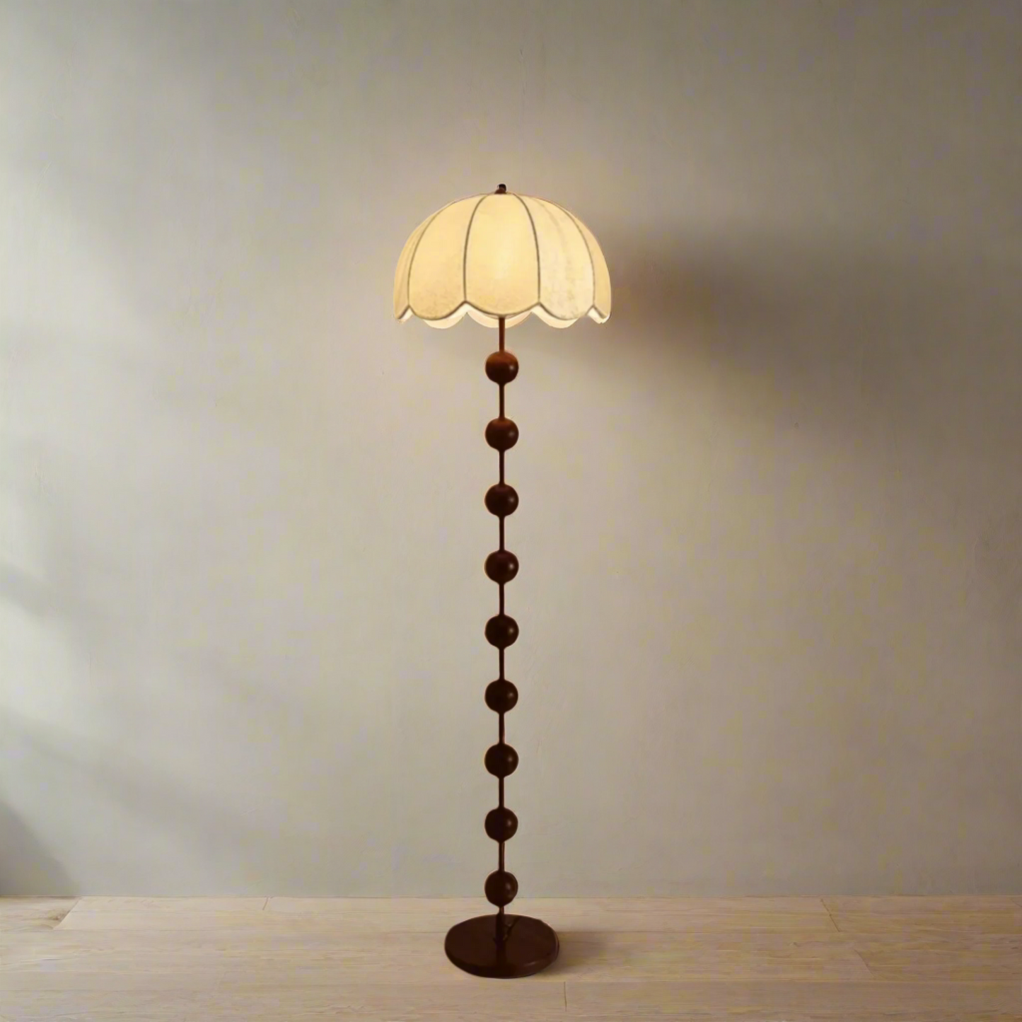 Vloerlamp en Tafellamp Retro met Bollenstandaard en Bloembladkap