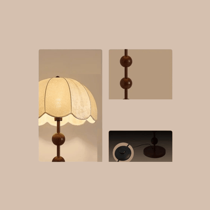 Vloerlamp en Tafellamp Retro met Bollenstandaard en Bloembladkap