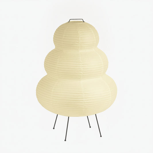 Vloerlamp Japandi Bohemian met Rijstpapieren Kap en Metalen Statief