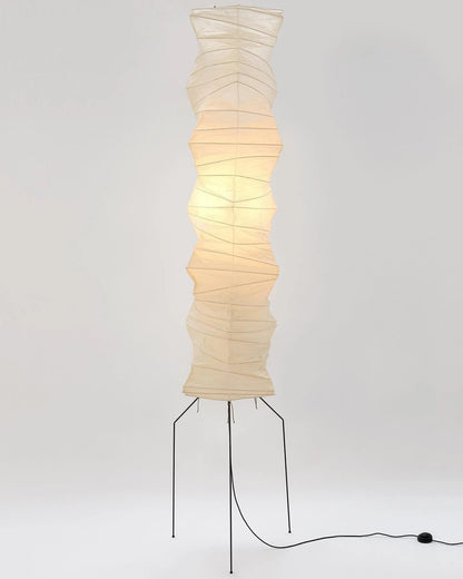 Vloerlamp Japandi Stijl met Rijstpapieren Kap en Driepoot Statief