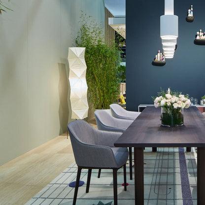 Vloerlamp Japandi Stijl met Rijstpapieren Kap en Driepoot Statief