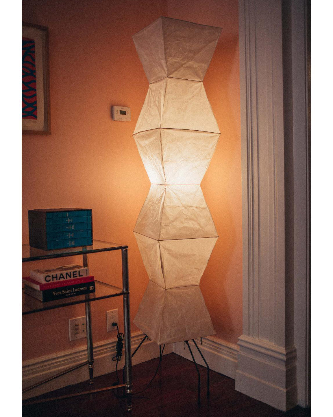Vloerlamp Japandi Stijl met Rijstpapieren Kap en Driepoot Statief