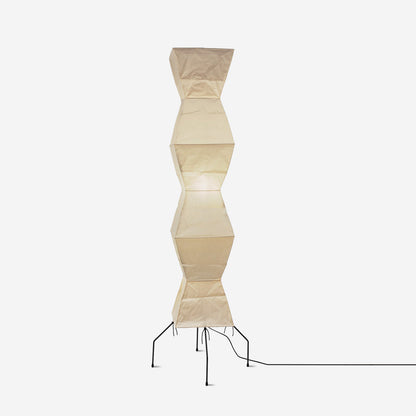 Vloerlamp Japandi Stijl met Rijstpapieren Kap en Driepoot Statief
