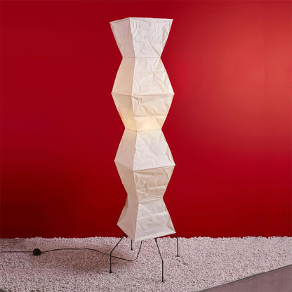 Vloerlamp Japandi Stijl met Rijstpapieren Kap en Driepoot Statief