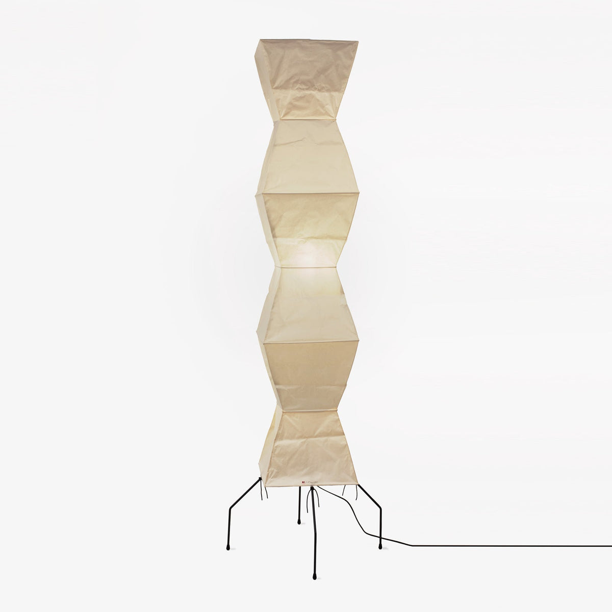 Vloerlamp Japandi Stijl met Rijstpapieren Kap en Driepoot Statief