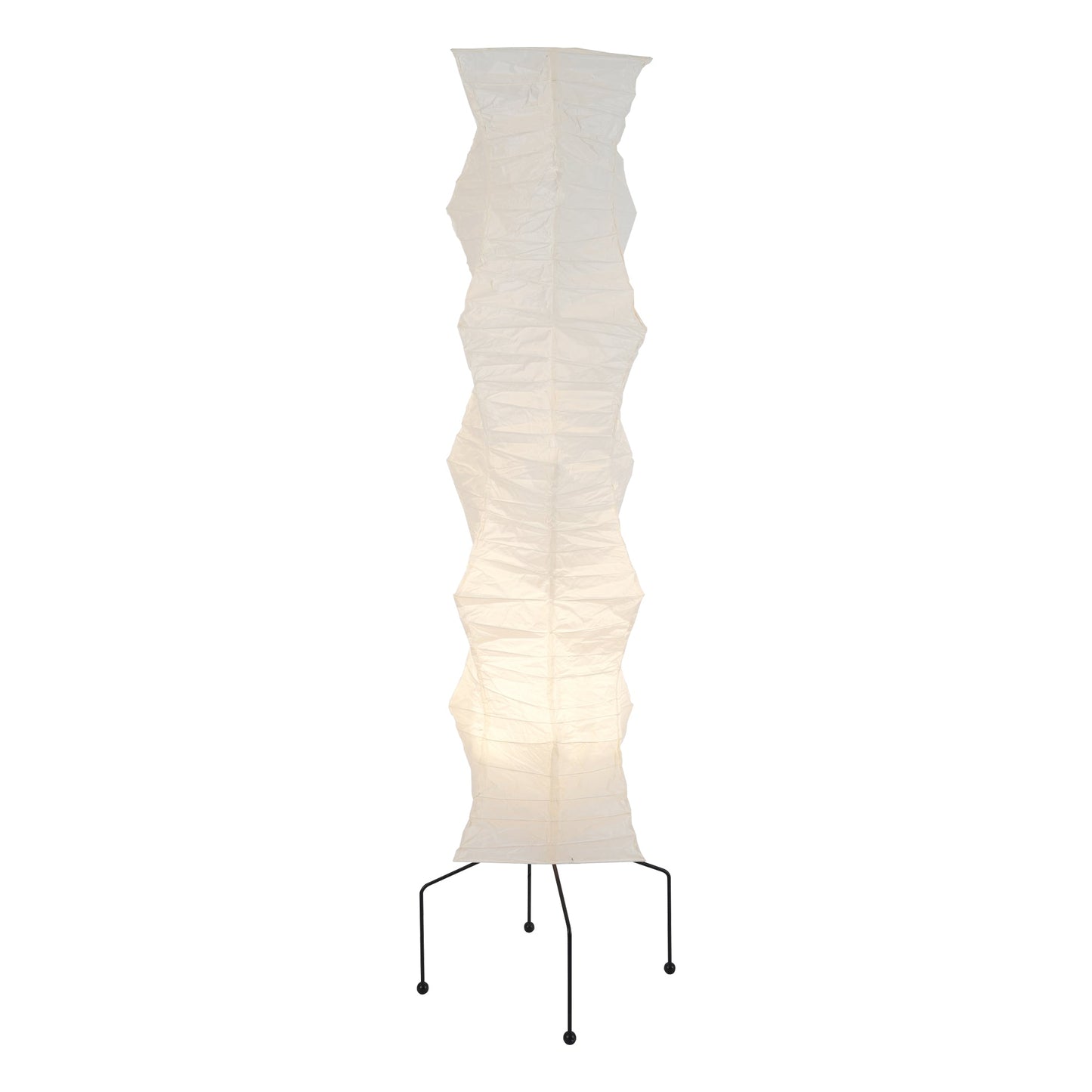 Vloerlamp Japandi Stijl met Rijstpapieren Kap en Driepoot Statief