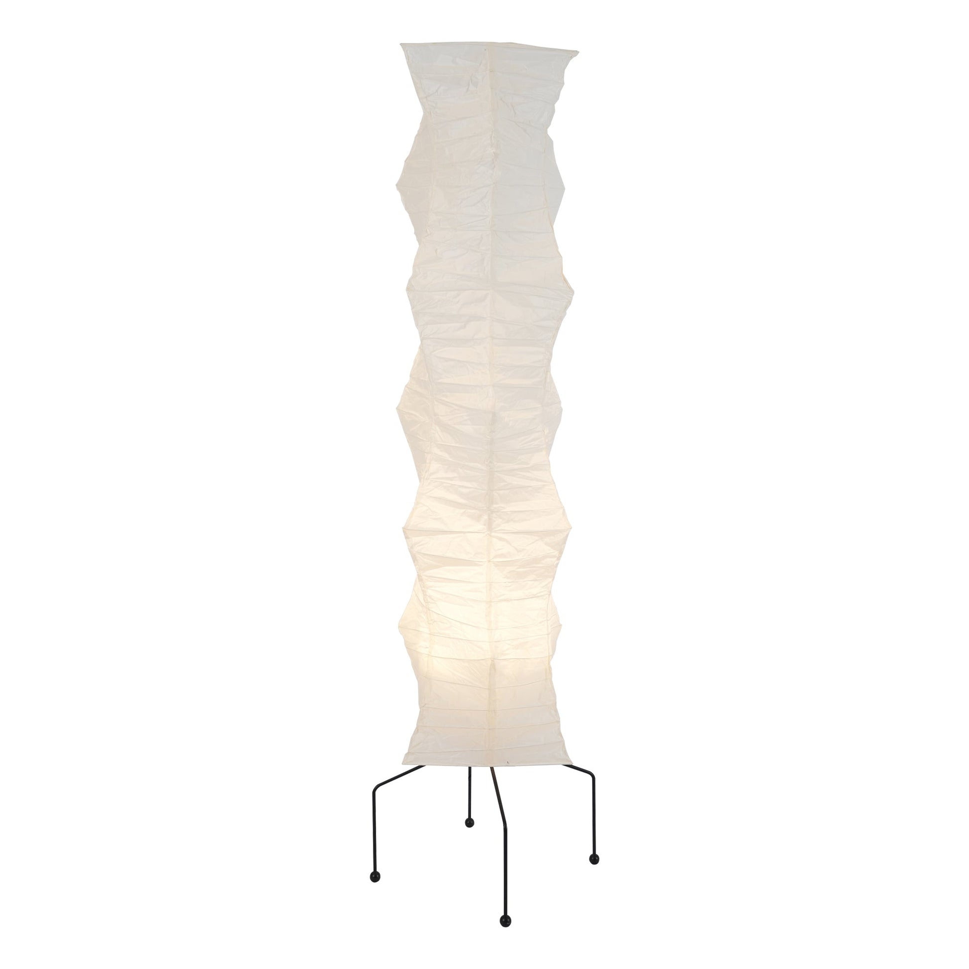 Vloerlamp Japandi Stijl met Rijstpapieren Kap en Driepoot Statief