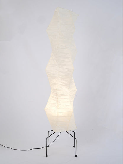 Vloerlamp Japandi Stijl met Rijstpapieren Kap en Driepoot Statief
