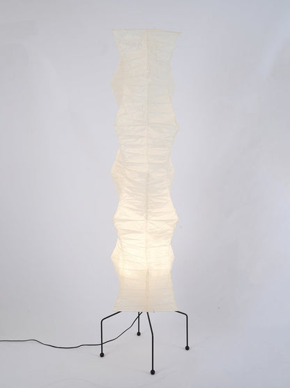 Vloerlamp Japandi Stijl met Rijstpapieren Kap en Driepoot Statief