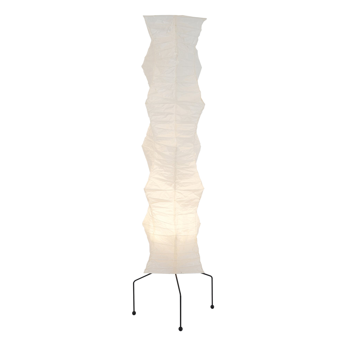 Vloerlamp Japandi Stijl met Rijstpapieren Kap en Driepoot Statief
