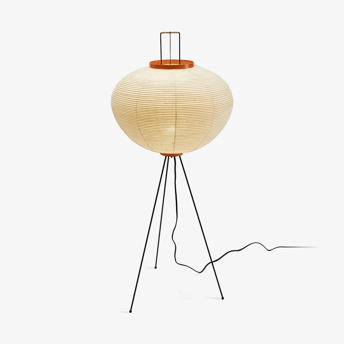 Vloerlamp Japandi Stijl met Rijstpapieren Kap en Driepoot Statief