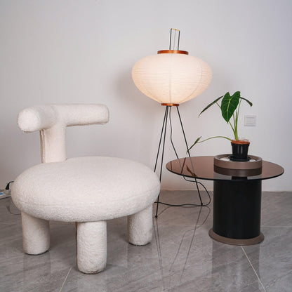 Vloerlamp Japandi Stijl met Rijstpapieren Kap en Driepoot Statief