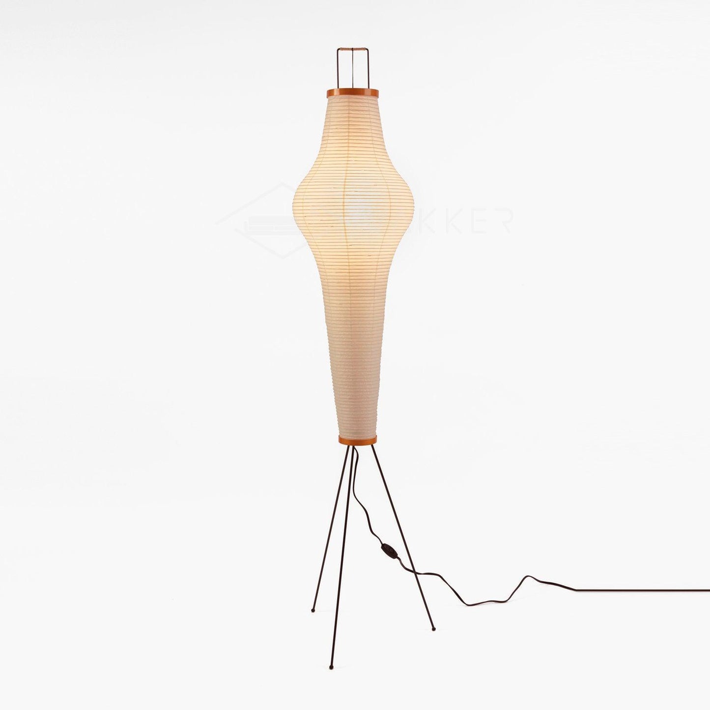 Vloerlamp Japandi Stijl met Rijstpapieren Kap en Driepoot Statief