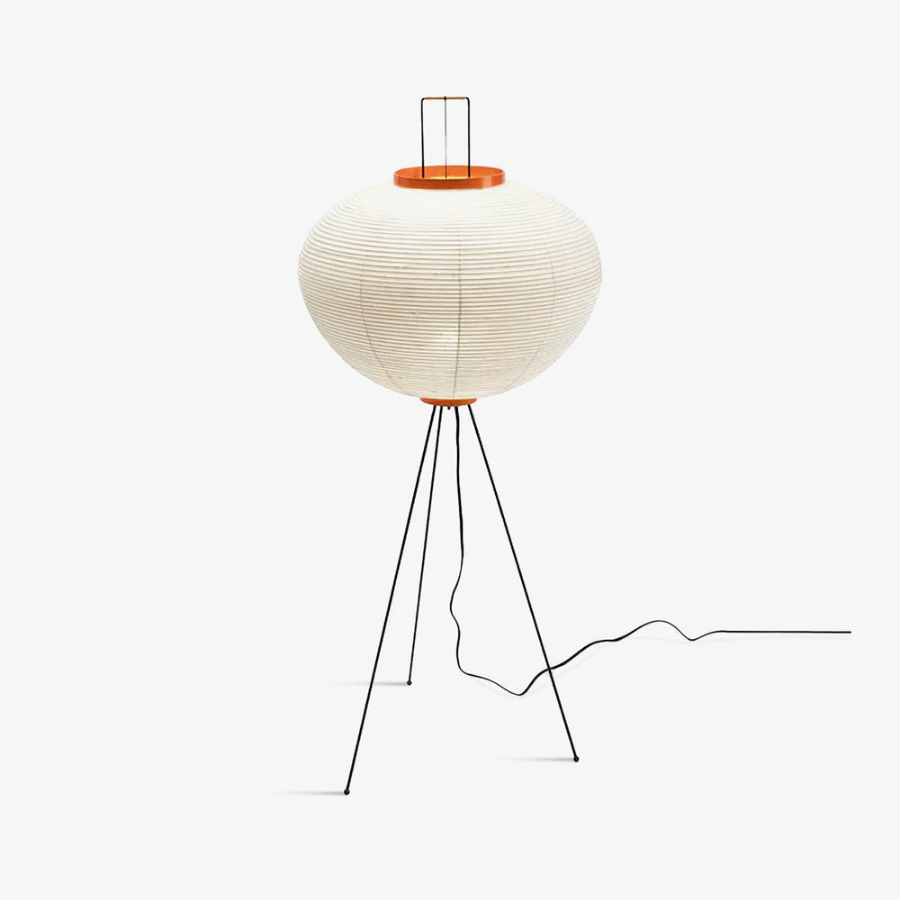Vloerlamp Japandi Stijl met Rijstpapieren Kap en Driepoot Statief