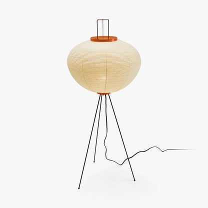 Vloerlamp Japandi Stijl met Rijstpapieren Kap en Driepoot Statief